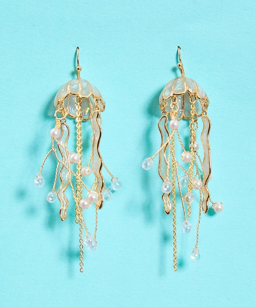 gargle ガーグル：海の生き物シリーズ オーロラクラゲ ピアス（ピアス