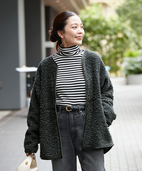 セール】《追加3》ボアパイピングブルゾン（その他アウター）｜B.C