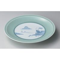 アースモス 有田焼 有田焼大皿 青磁内山水高台7号皿 (1個入)（直送品