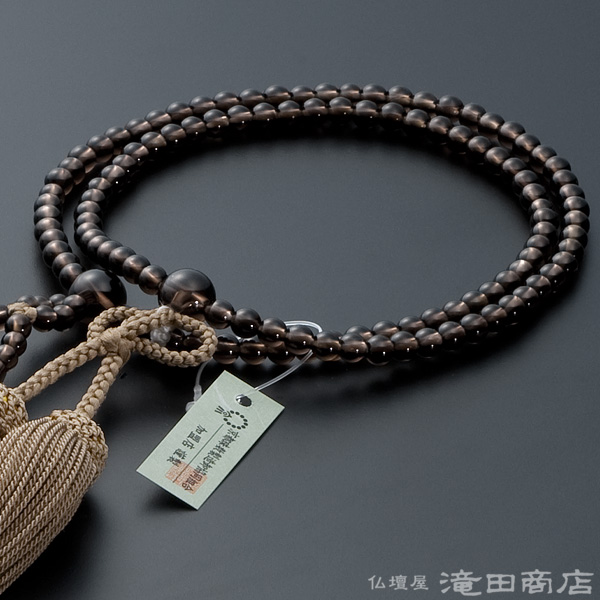 浄土真宗用本式数珠【女性用】 茶水晶 8寸 | 滝田商店