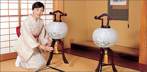 盆提灯の扱い方｜取扱い方法や組み立て方、各部の名称と寸法について