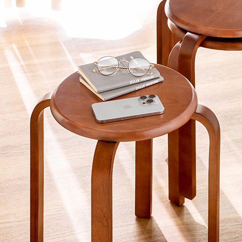 ほぞ組木製スツール 高さ70cm 丸椅子 stool 花瓶台｜ほぞ組木製