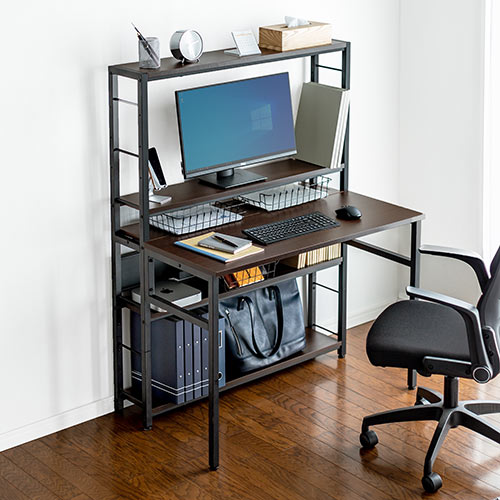 パソコンラック（パソコンデスク・シェルフデスク・棚付きデスク・幅