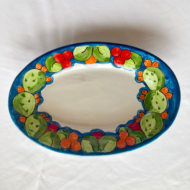 オーバル皿 26cm 花とフルーツ マヨリカ焼き イタリア陶器 OVL057_3