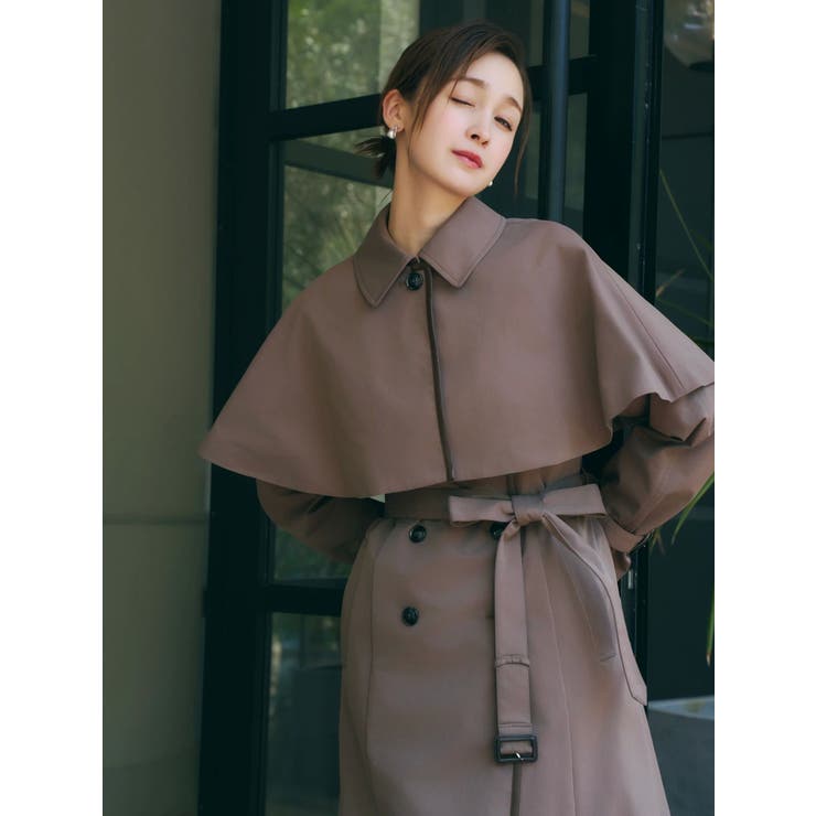 藤井サチコラボ】ケープ付2WAYトレンチコート[品番：MKSW0067146