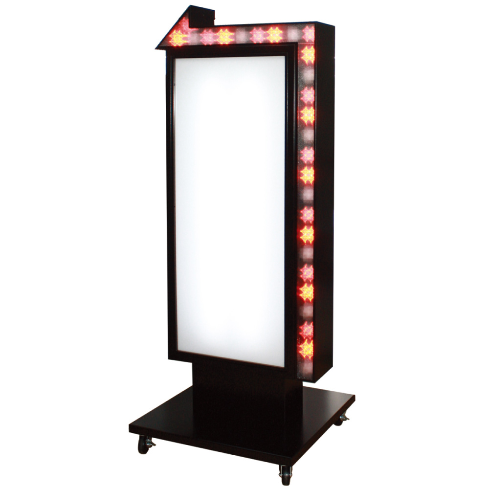 LED点滅スタンド看板 全高1880 ブラック (LY-208-B) - 看板のサインモール