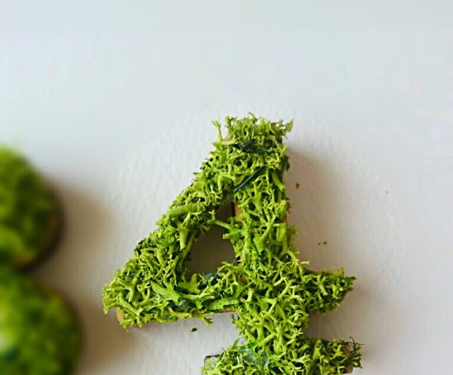 木製数字オブジェ(モス)5cm/4×1点 OSM-works | 置物 - Pinkoi