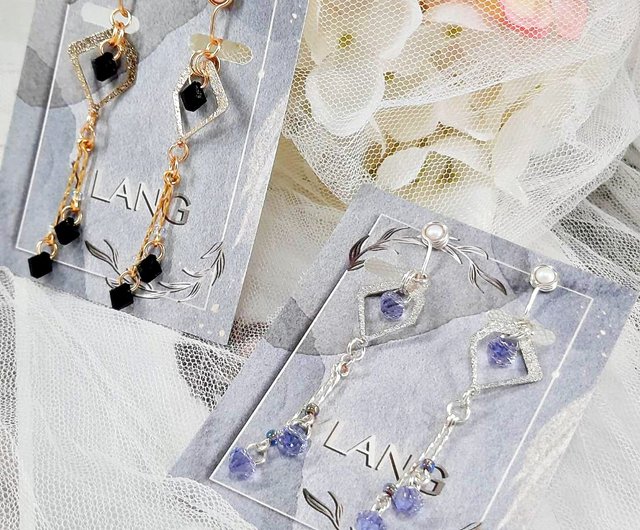 12%OFF】台湾 YLANG【クリスタルタッセル】タッセルピアス Swarovski