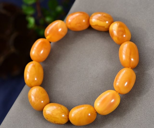 中国风天然琥珀老蜜蜡手串_国风网