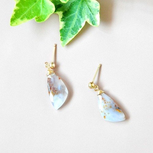 14kgf/[自然美]デンドリティックアゲートピアス mumu jewelry | ピアス