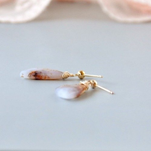 14kgf/[自然美]デンドリティックアゲートピアス mumu jewelry | ピアス
