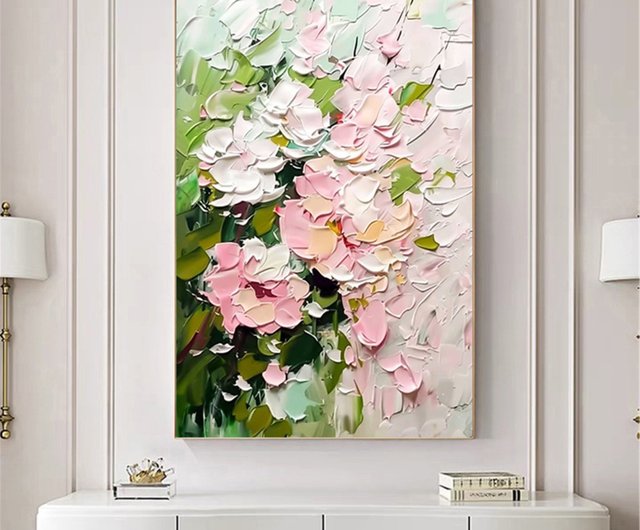 送料無料 20%OFF】夏の花手描き油絵/抽象画/オリジナル製品/装飾画