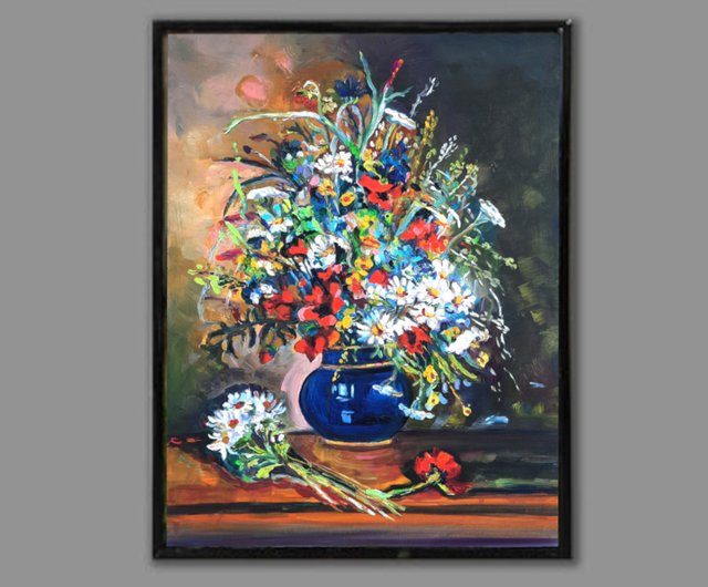 ロシア 花瓶の花のアート絵画オリジナルの油絵アート壁の装飾
