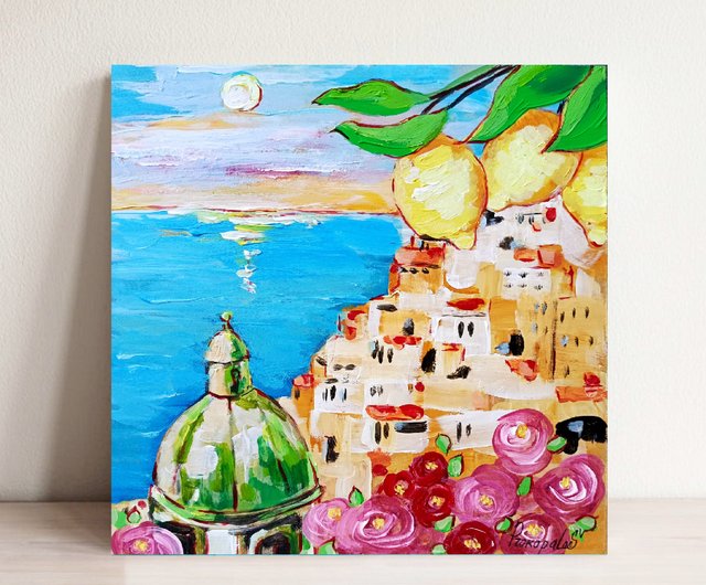 送料無料】ウクライナ イタリア 絵画 ポジターノ フルーツ オリジナル