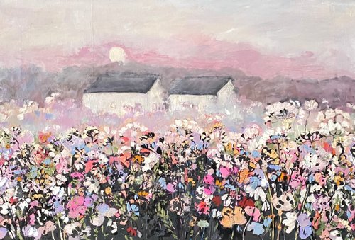 ロシア キャンバスに油絵 風景画 花畑 印象派絵画 Gala - Pinkoi