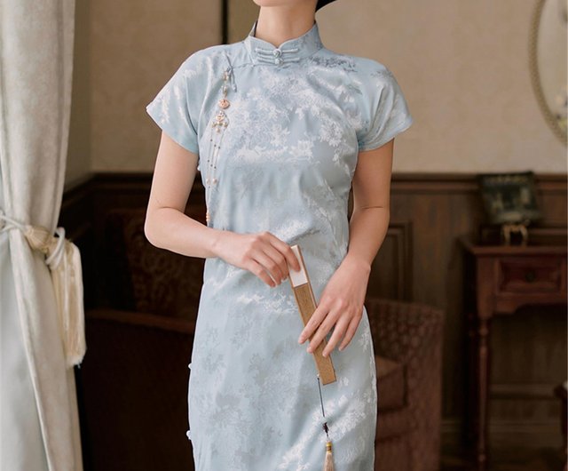 QingmengQingmengフラットカットノープロビンスワンピースオープン