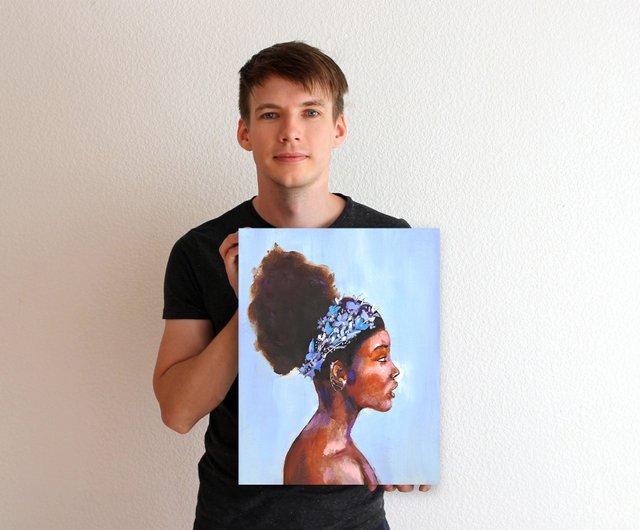 送料無料】ロシア アフリカ系アメリカ人の絵画 アフリカの女王