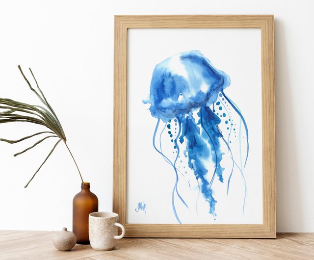 送料無料 10%OFF】ロシア クラゲ ペインティング ネイビー ブルー 航海