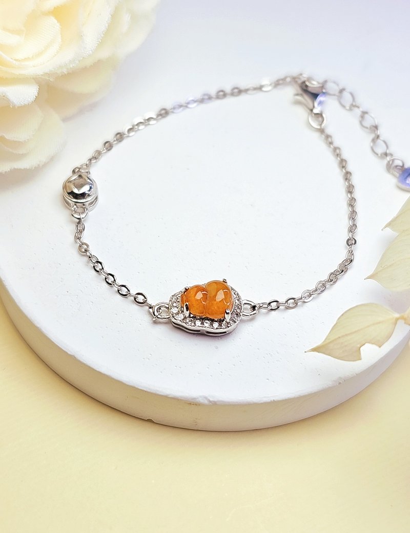 金運 福禄｜ミャンマー翡翠 高氷種 ファンタオレンジイエロー蛍光質