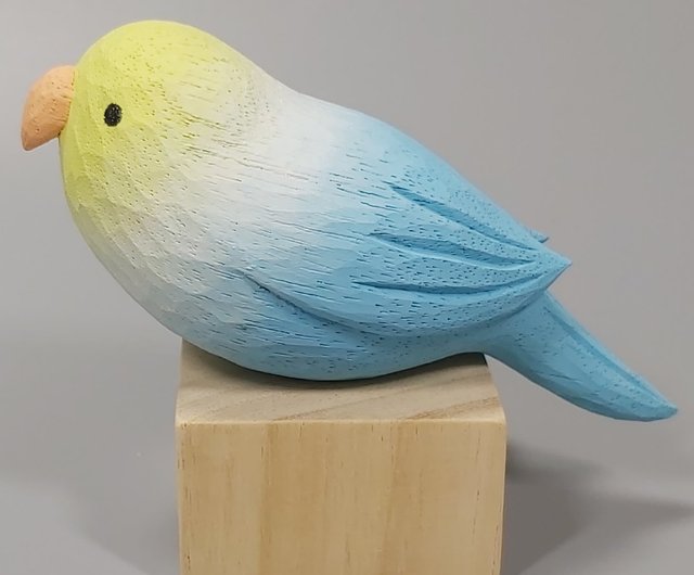 台湾 セキセイインコ 木彫り（在庫なし／要予約） easycarving - Pinkoi