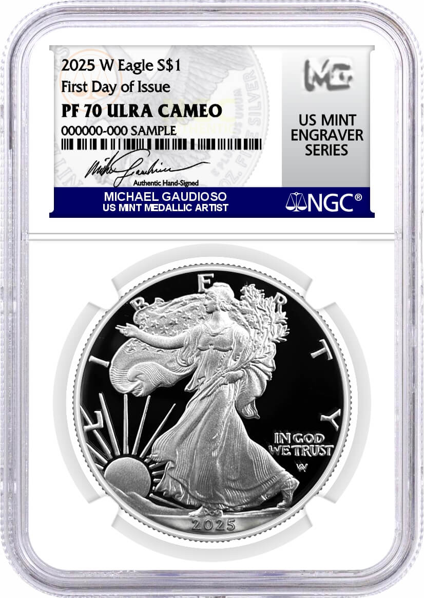 2025 W $1 1 oz Proof Silver Eagle NGC PF70 UCAM First Day of Issue