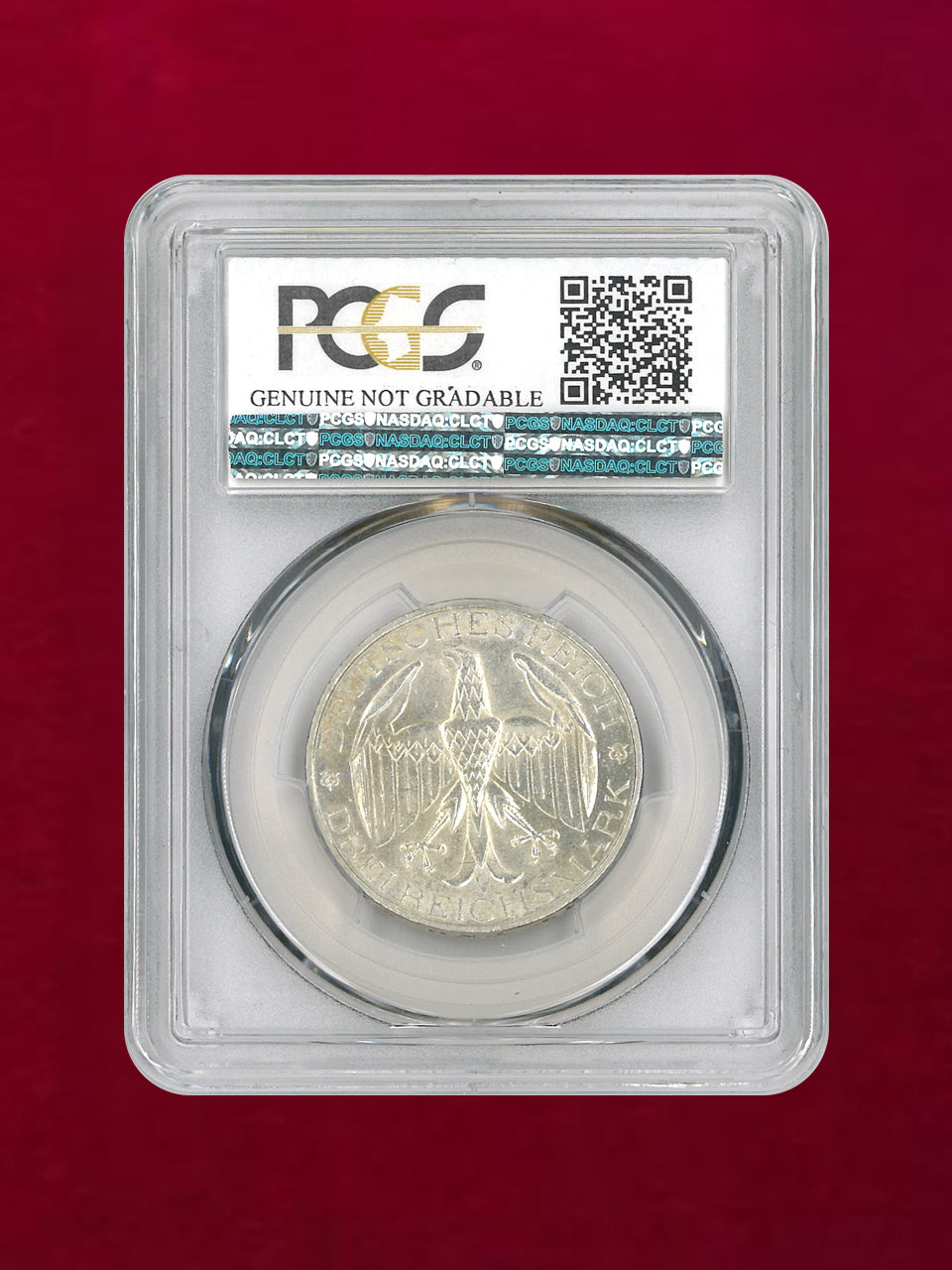 ドイツ・ワイマール共和国】3マルク 銀貨 1929A PCGS Genuine Cleaning