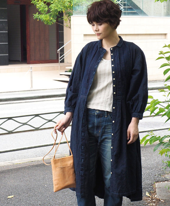 graphzero(グラフゼロ) プリーテッドワンピース インディゴ ペイズリー