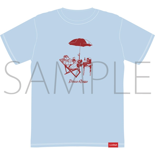ジブリの立体造型物展 紅の豚 Tシャツ ポルコ L（ライトブルー）: 公式