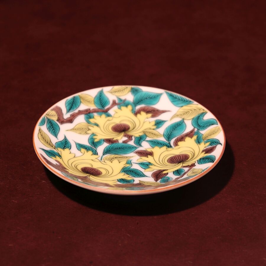 九谷焼豆皿 古九谷色絵牡丹紋 - 九谷焼 - 伝統工芸王国