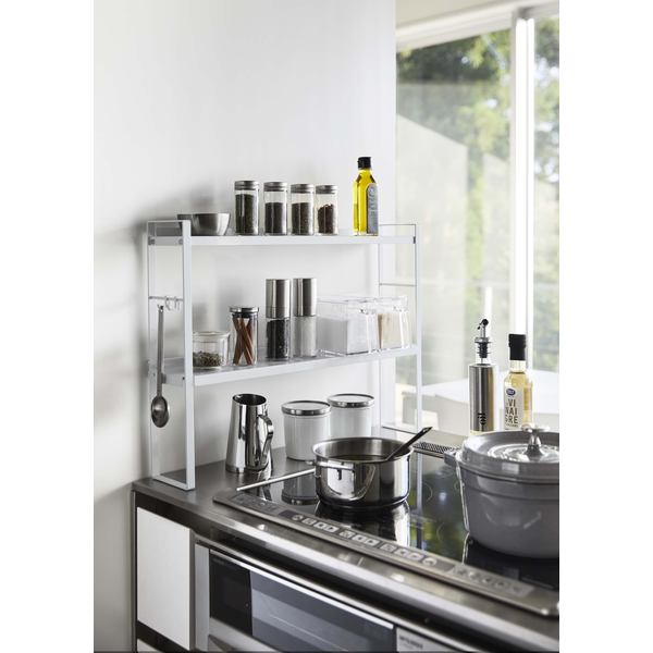 tower】コンロ奥隙間ラック タワー 2段 (ホワイト): 周辺小物 | ALMOTT