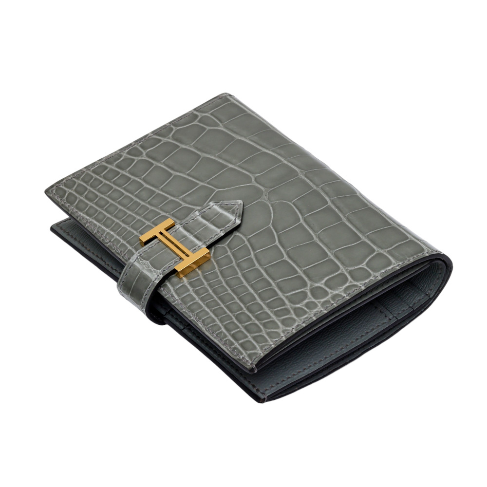 未使用] エルメス ベアンコンパクト アリゲーター トゥルティエール