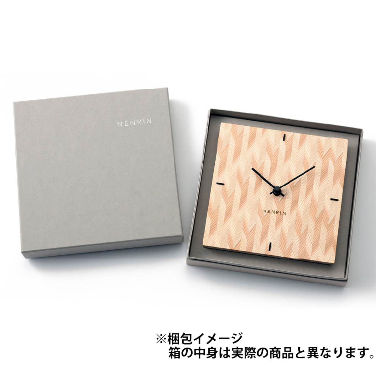 NENRIN CLOCK 175 縞 壁掛け兼置き時計 〔サイズ：W175×H175×D40mm