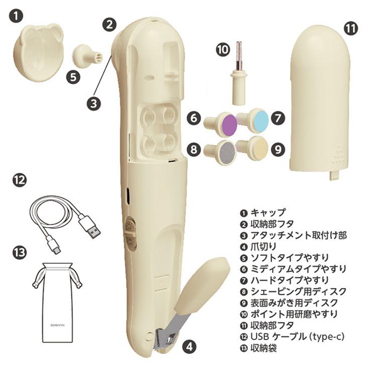 edisonmama エジソンママ 爪切り 爪やすり セット 通販 電動爪やすり