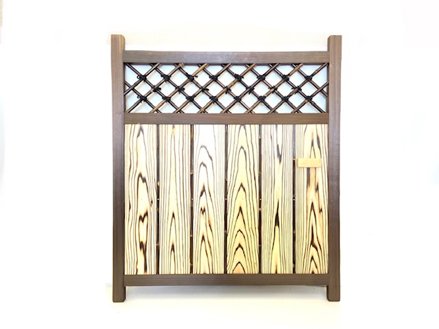 No.2534 黒竹ランマ庭木戸 W900×H1050 | こだわりの造園資材・園芸用品