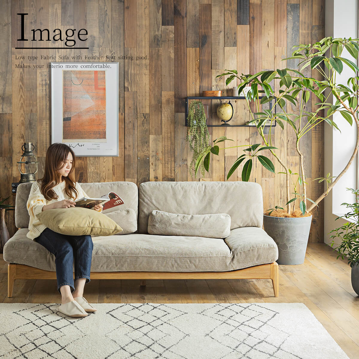 F01000_ソファー ソファ フェザー 羽毛 オーク材 3人掛け 180cm 180cm