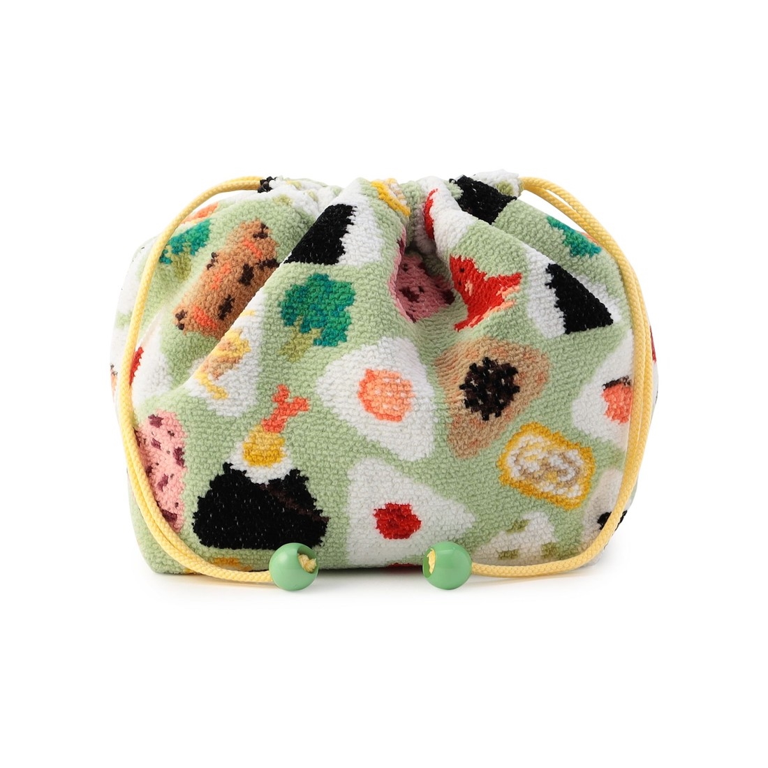 オムスビコロリン マチ付き巾着 L/OMK-233116(ペールグリーン