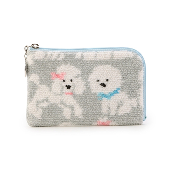 モフモフワンチャン L字ポーチ L/MWC-257362（WEB限定）(ペールブルー