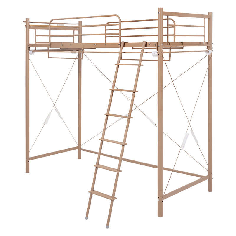 ロフトベッド ハイタイプ 高さ200cm以上 カーテン 携帯置き場 宮棚付き