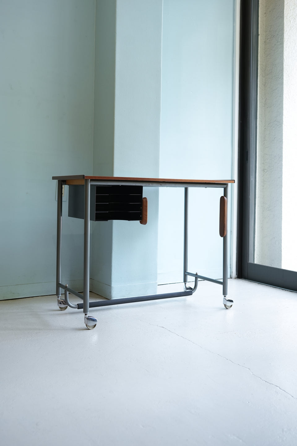 デンマークヴィンテージ スモールデスク キャスター付 北欧家具/Danish