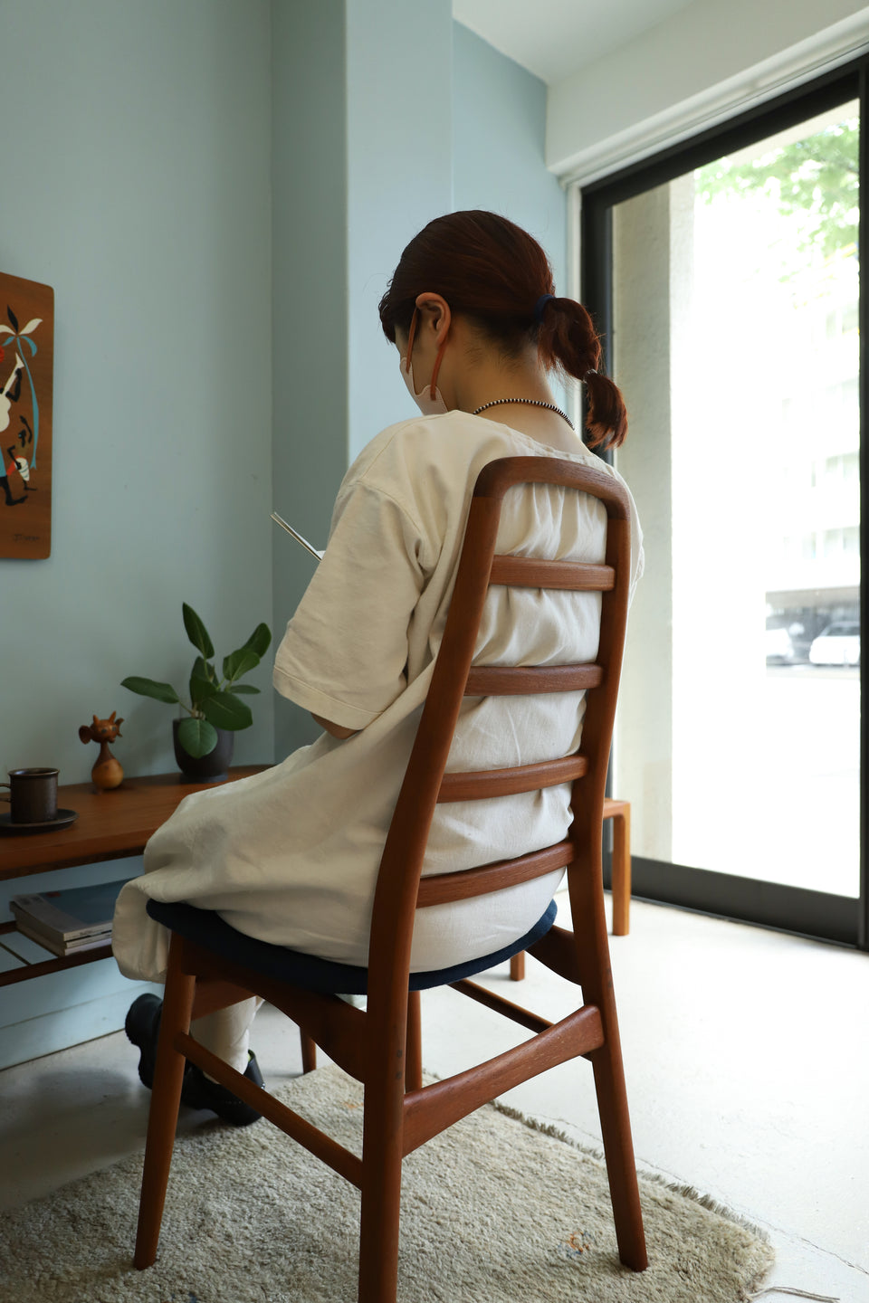 デンマークヴィンテージ ハイバック ダイニングチェア チーク材 北欧