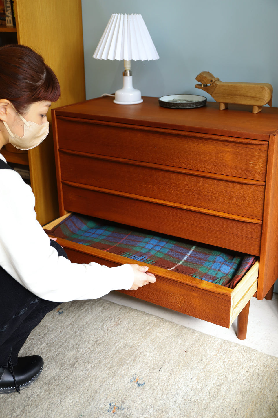 デンマークヴィンテージ 4段チェスト チーク材 収納 北欧家具/Teak