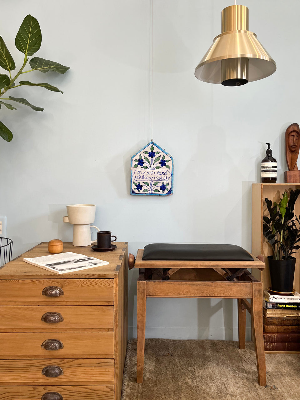 古陶磁 タイル イスラム ペルシア 陶板/Ancient Ceramic Tile