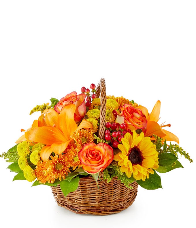 Fall Harvest Woven Basket at From You Flowers