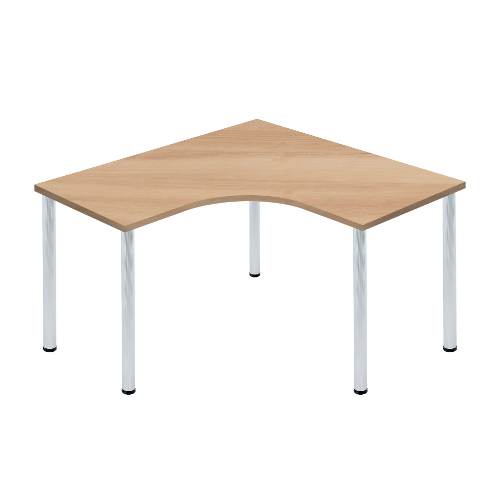 D3デスク 天板Lタイプ 木目 アルミ脚 幅120cm (パソコンデスク ワーク