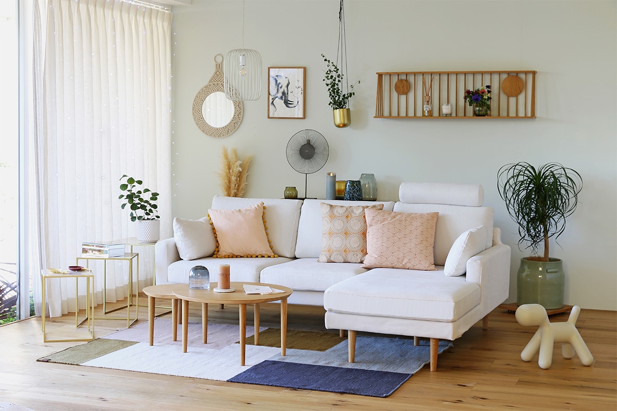 LEO SOFA 1人掛け ライトブルー オーク脚/ウォルナット脚