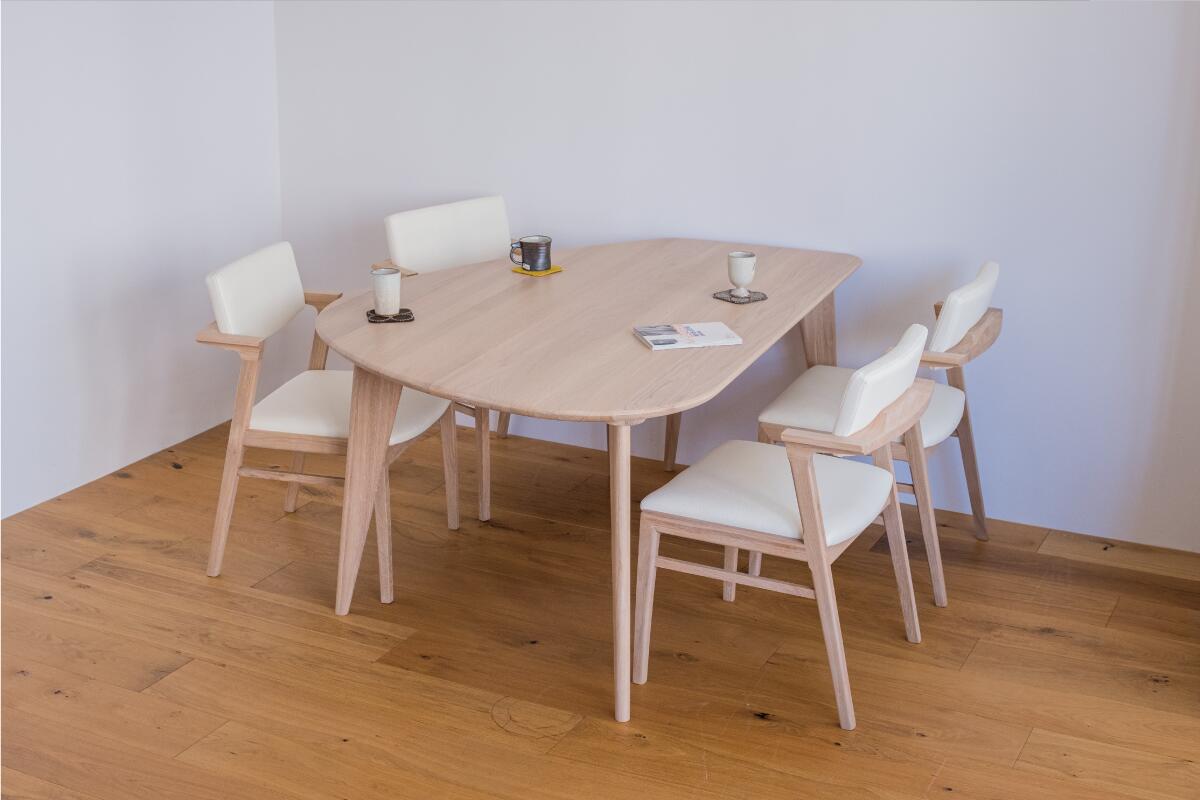 ケイシー 変形ダイニング4点セット 4人掛け ベンチ チェア テーブル