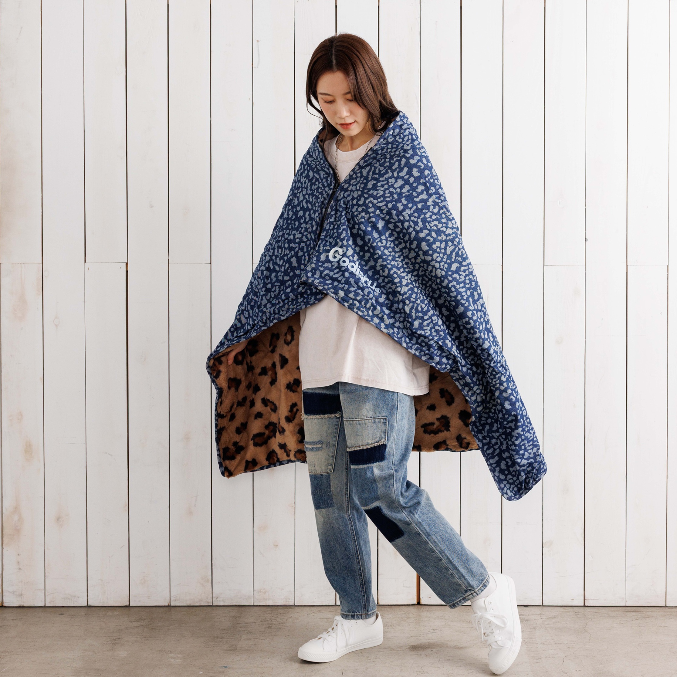 難燃防風5WAY仕様 デニム ブランケット | Godisru