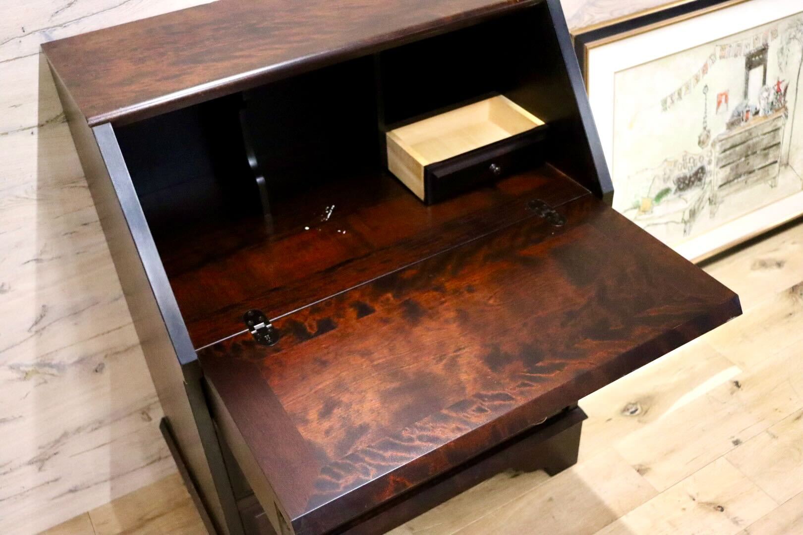 GMGK407○北海道民芸家具 ライティングビューロー 勉強机 学習机 書斎