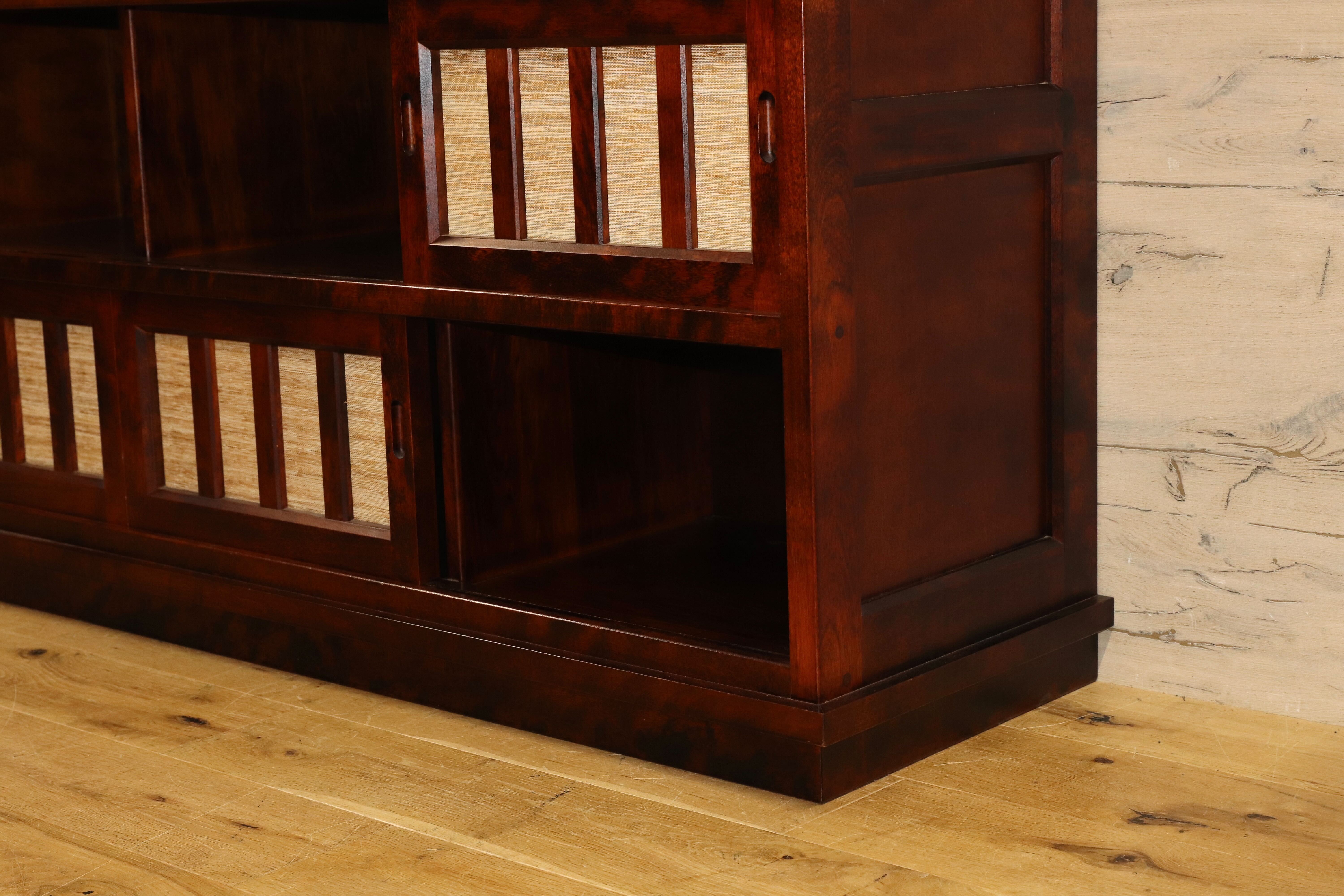 GMHH96○民藝家具 サイドボード リビングボード 茶棚 樺材 無垢材 和モダン