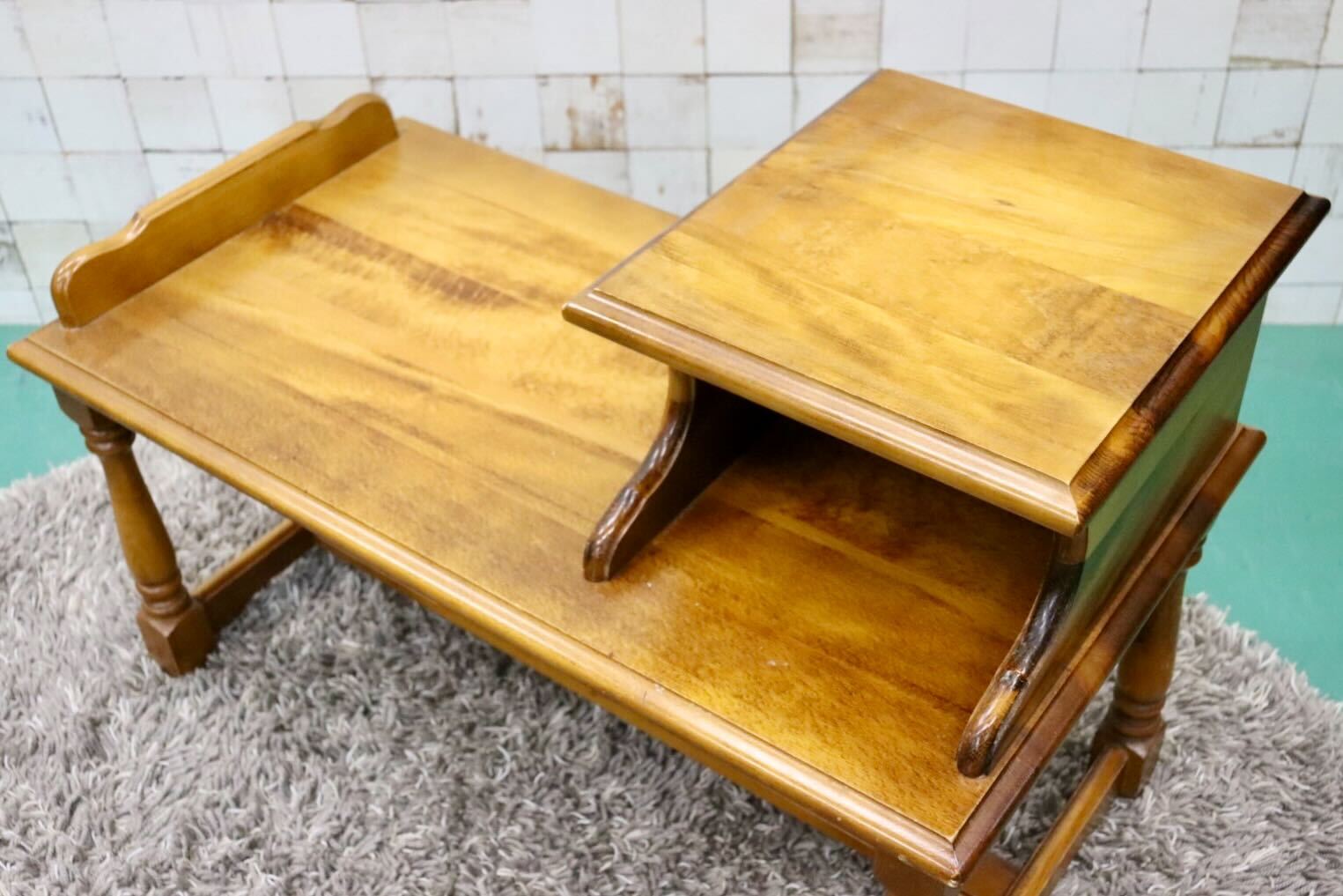 GMFS393○karimoku / カリモク コロニアル 電話台 FAX台 文机 ベンチ